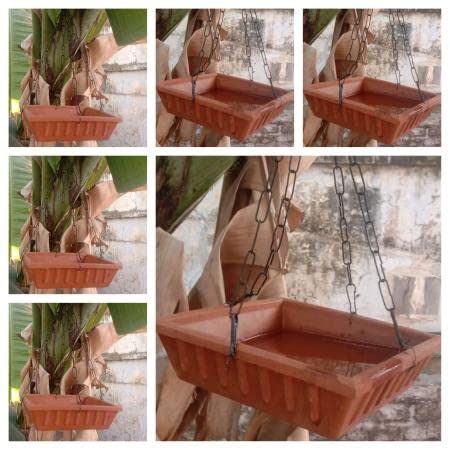 Om Craft Villa Earthenware Bird Bath/Bird Water Feeder