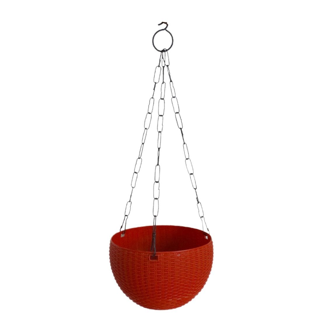 Plastic Rattan hanging Pot, Dia-7 Inch