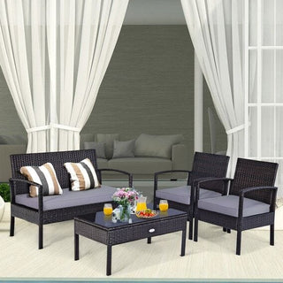 Sofa Set (2 Seater, 2 Single Seater And 1 Center Table Set, Black)