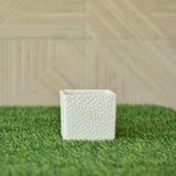 Ceramic Cube 3D Pot (White)