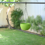 Plastic Rattan Hanging 8.1" Pot With Chain