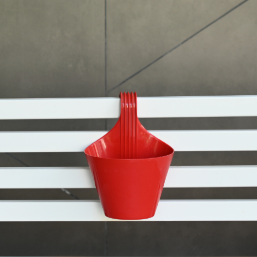 Plastic Single Hook Railing Pot- Set Of 3