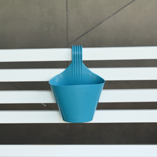 Plastic Single Hook Railing Pot- Set Of 3