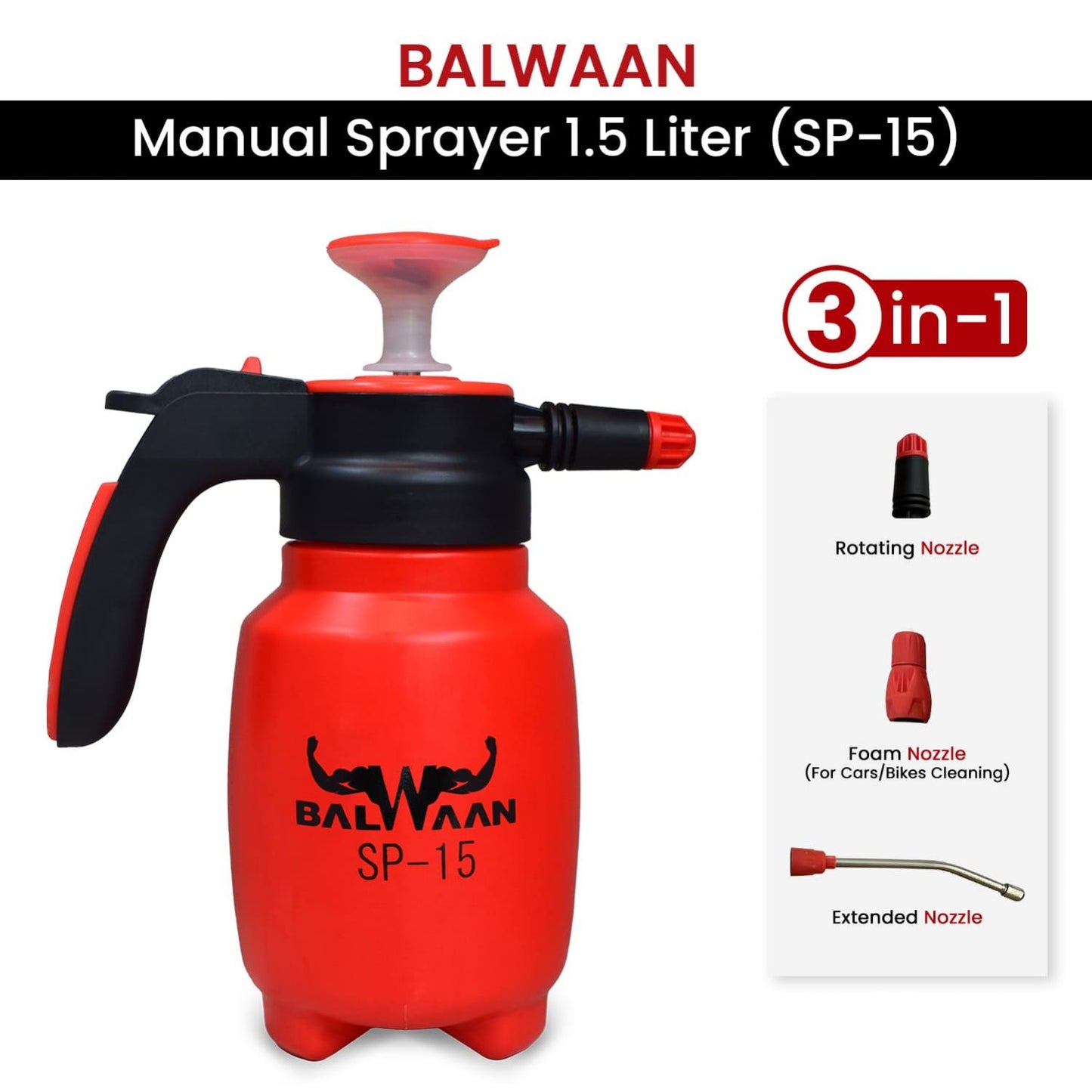 Balwaan 3 in 1 Manual Sprayer 1.5 Liters (SP-15)