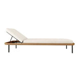 Sun Lounger With White Removable Cushions