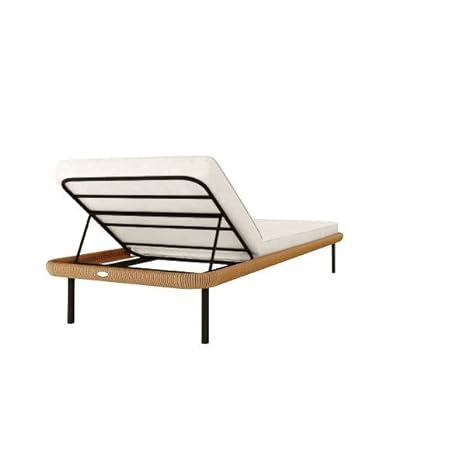 Sun Lounger With White Removable Cushions