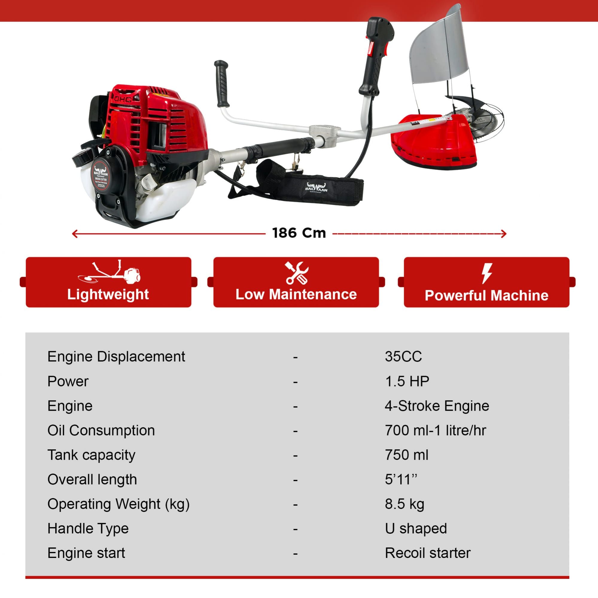 Balwaan BX-35 Side Pack Crop cum Grass Cutter| 35cc