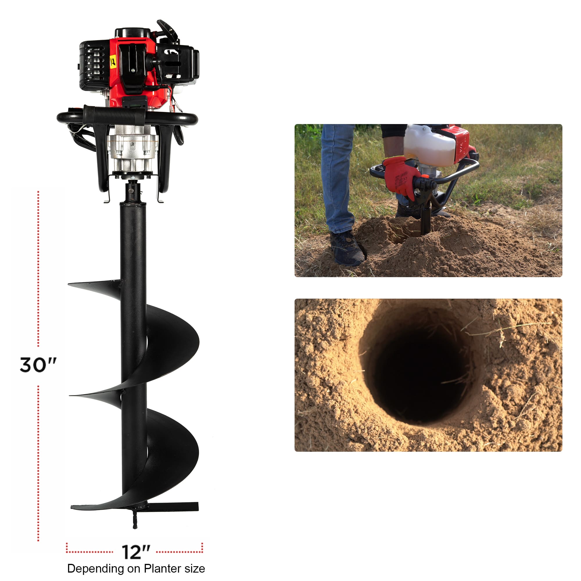 BE-52 EARTH AUGER WITH 8' and 12' Planter