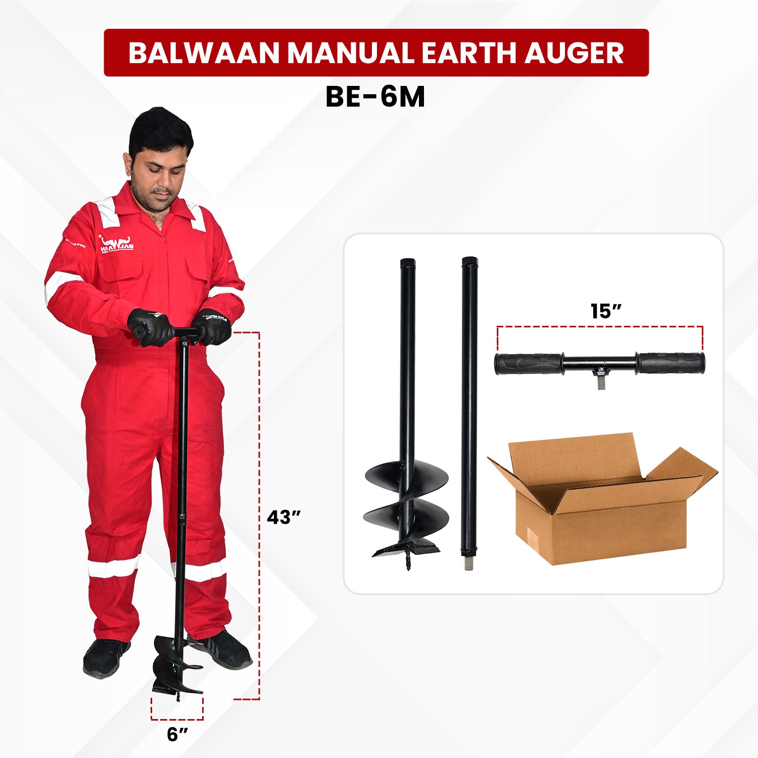 MANUAL EARTH AUGER 6 INCH BE-6M)