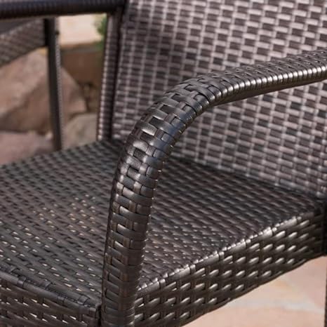 5-Piece Outdoor Wicker Bar Table Set