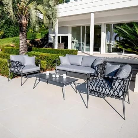 Waterproof Outdoor Sofa Seating Sturdy Powder-Coated Iron Frame