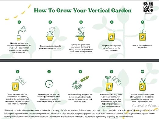 DIY Growing Kit With 4 Pocket Vertical Jute Hanger, Sprayer & S-Hooks