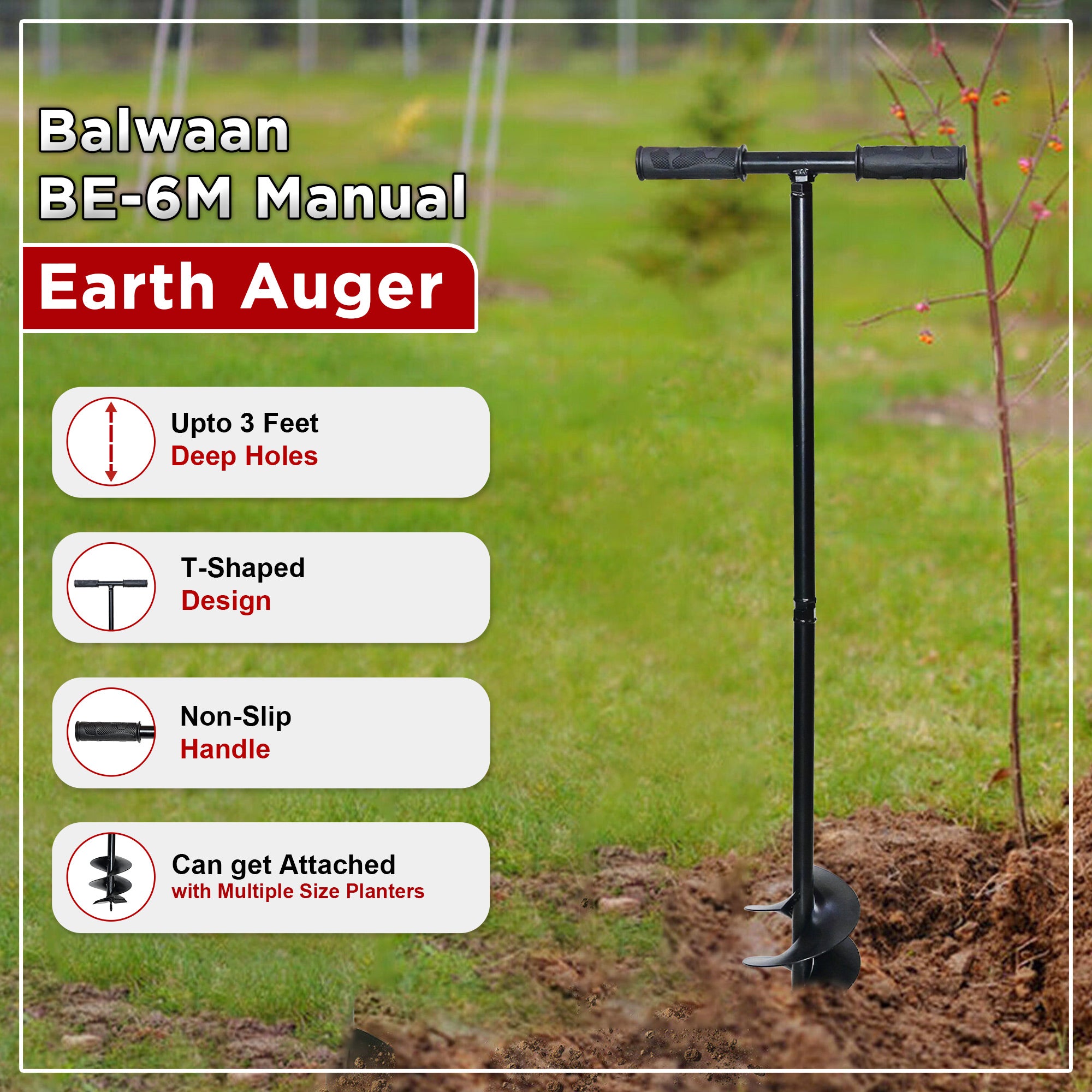 MANUAL EARTH AUGER 6 INCH BE-6M)