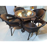 Outdoor Golden Four Seater Garden Patio Set (4 Chairs and 1 Table)