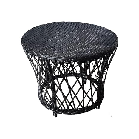 Outdoor Round Wicker End Table