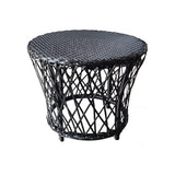 Outdoor Round Wicker End Table