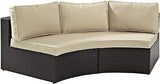 Outdoor Wicker Round Sectional Sofa With Sand Cushions