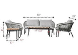 5 Piece Bistro Loveseat Furniture with Cushion