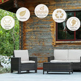 4 Piece Outdoor Furniture Set With Coffee Table