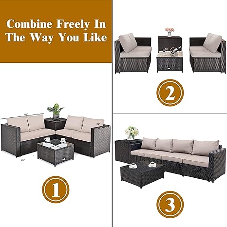 Outdoor Furniture Sofa Set (2 Two Seater Sofa+ 1 Side Table+ 1 Center Table)