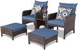 Set of Outdoor Sofa With Cushion & Glass Table