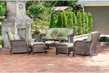 6 Piece Garden Sofa Set With Cushion (3 Sofa+ 2 ottoman+ 1 Table)