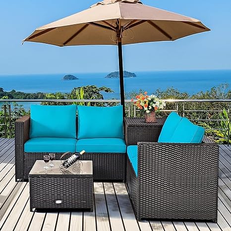 Outdoor Furniture Sofa Set (2 Two Seater Sofa+ 1 Side Table+ 1 Center Table)