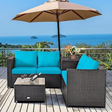 Outdoor Furniture Sofa Set (2 Two Seater Sofa+ 1 Side Table+ 1 Center Table)