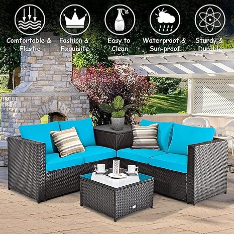 Outdoor Furniture Sofa Set (2 Two Seater Sofa+ 1 Side Table+ 1 Center Table)