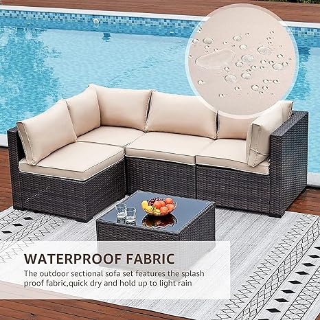 3 Piece Outdoor Patio Furniture Sets With Washable Cushion