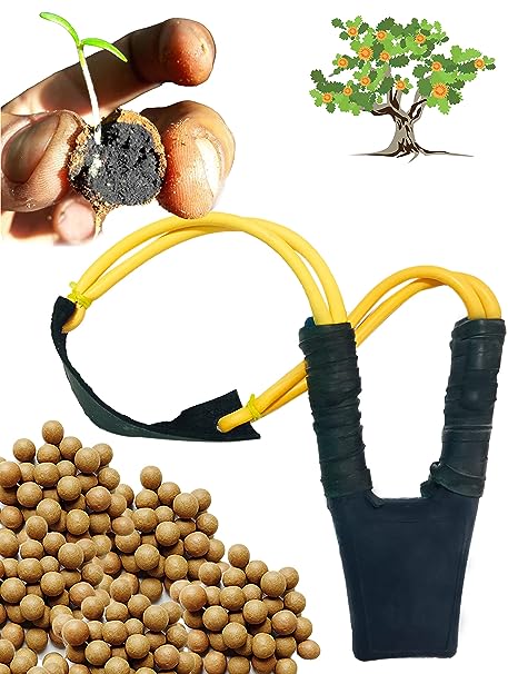 Slinghot (Gulel) With Seed Balls- Pack of 50