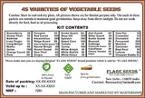 Flare Seeds 45 Varities of Vegetables 2500+ Seeds With Instruction Manual