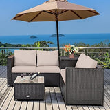 Outdoor Furniture Sofa Set (2 Two Seater Sofa+ 1 Side Table+ 1 Center Table)