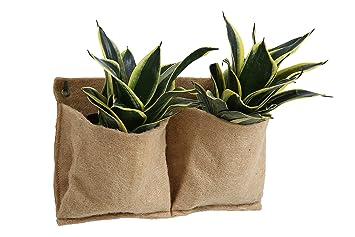 Jute 2 Pocket Horizontal Hanging Planter