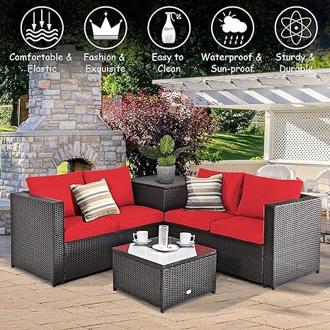 Outdoor Furniture Sofa Set (2 Two Seater Sofa+ 1 Side Table+ 1 Center Table)