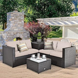 Outdoor Furniture Sofa Set (2 Two Seater Sofa+ 1 Side Table+ 1 Center Table)