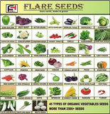 Flare Seeds 45 Varities of Vegetables 2500+ Seeds With Instruction Manual