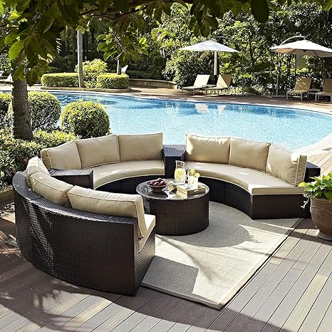 6-Piece Outdoor Sofa With Cushion( 3 Sofa+ 2 Side Table+ 1 Coffee Table)