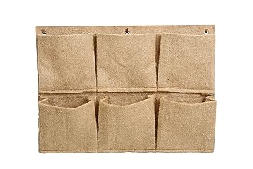 Jute 6 Pocket Horizontal Hanging Planter