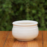 Ceramic Planter with Horizontal Grooves