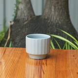 Gamla Ribbed Ceramic Planter (Grey)