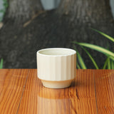 Gamla Ribbed Ceramic Planter (Cream)