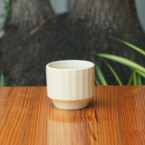 Gamla Ribbed Ceramic Planter (Cream)