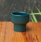 Okhli Shape Ribbed Ceramic Planter