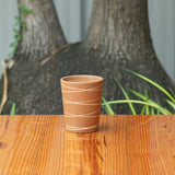 Cone Shape White Stripe Design Planter (Brown)