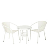 Dreamline Outdoor Furniture Garden Patio Coffee Table Set - 2 Chairs And Table Set (White)