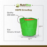 Nutrimax HDPE 200 GSM 12 inch x 12 inch Outdoor Plant Bag