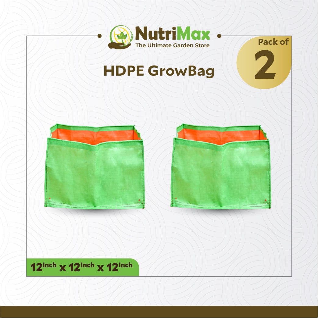 Nutrimax HDPE 200 GSM Growbags 12 x 12 x 12 inch Outdoor Plant Bag