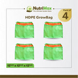 Nutrimax HDPE 200 GSM Growbags 12 x 12 x 12 inch Outdoor Plant Bag