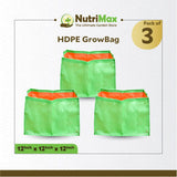 Nutrimax HDPE 200 GSM Growbags 12 x 12 x 12 inch Outdoor Plant Bag